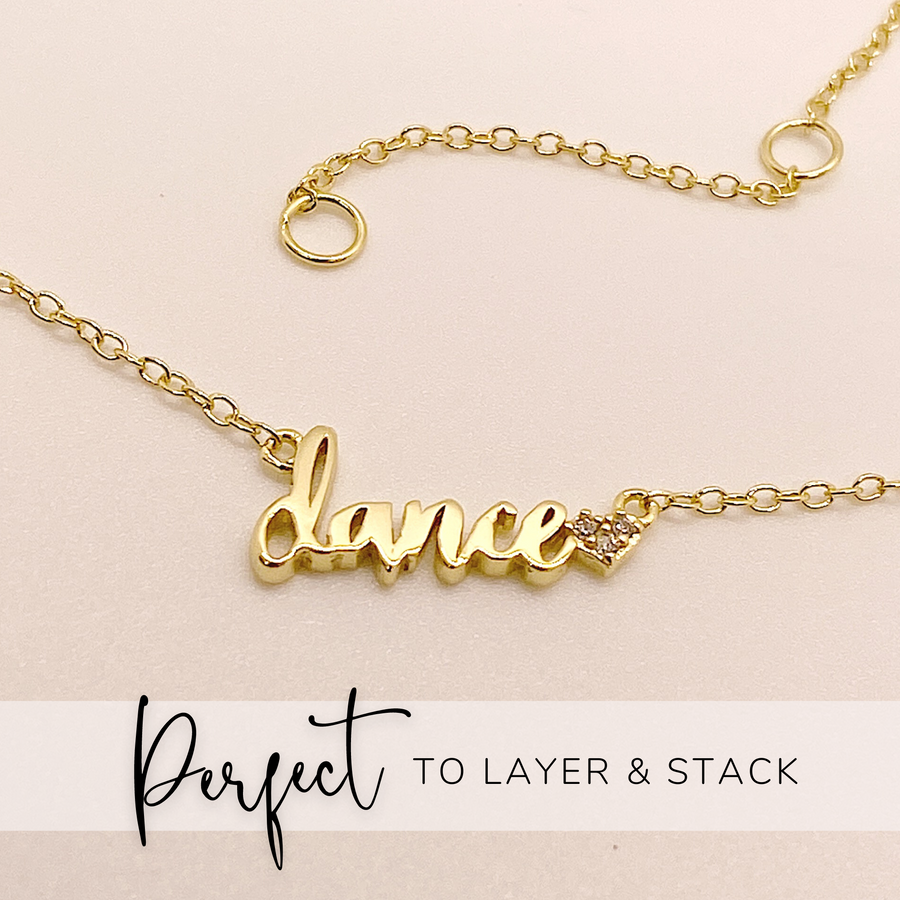 Dainty  .925 silver Dance Necklace with premium cubic zirconias, perfect to layer and stack.