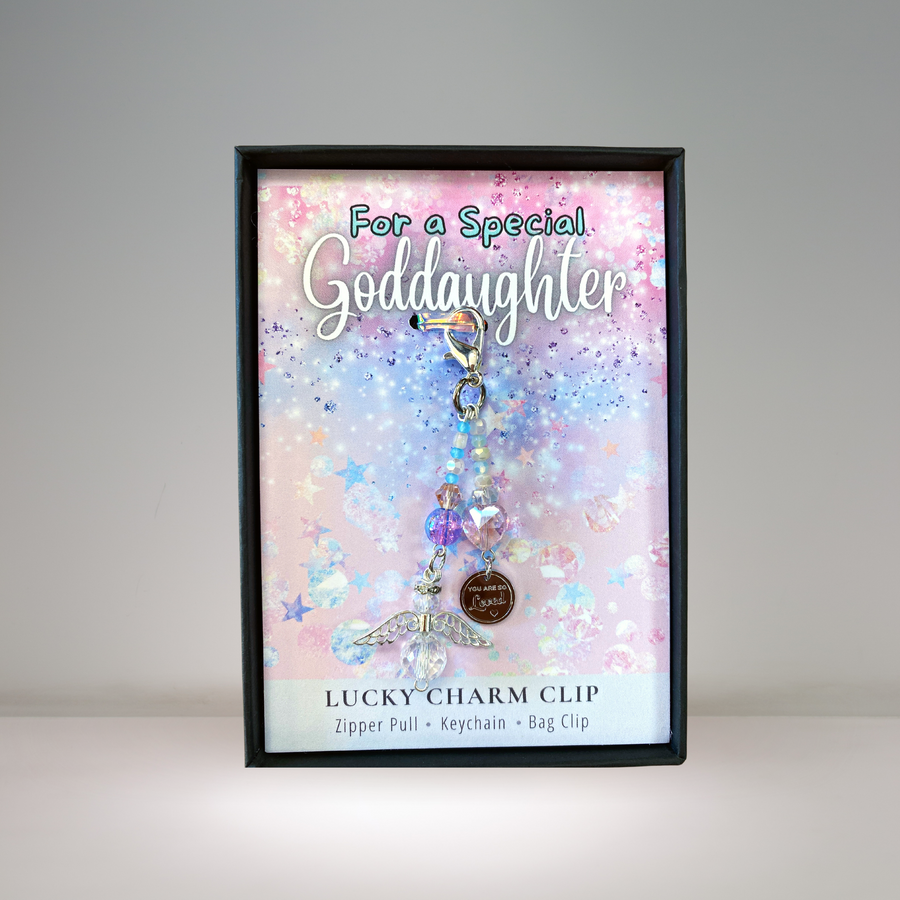 Special Goddaughter Charm Clip with 'You are so Loved' charm, that PERFECT little something!