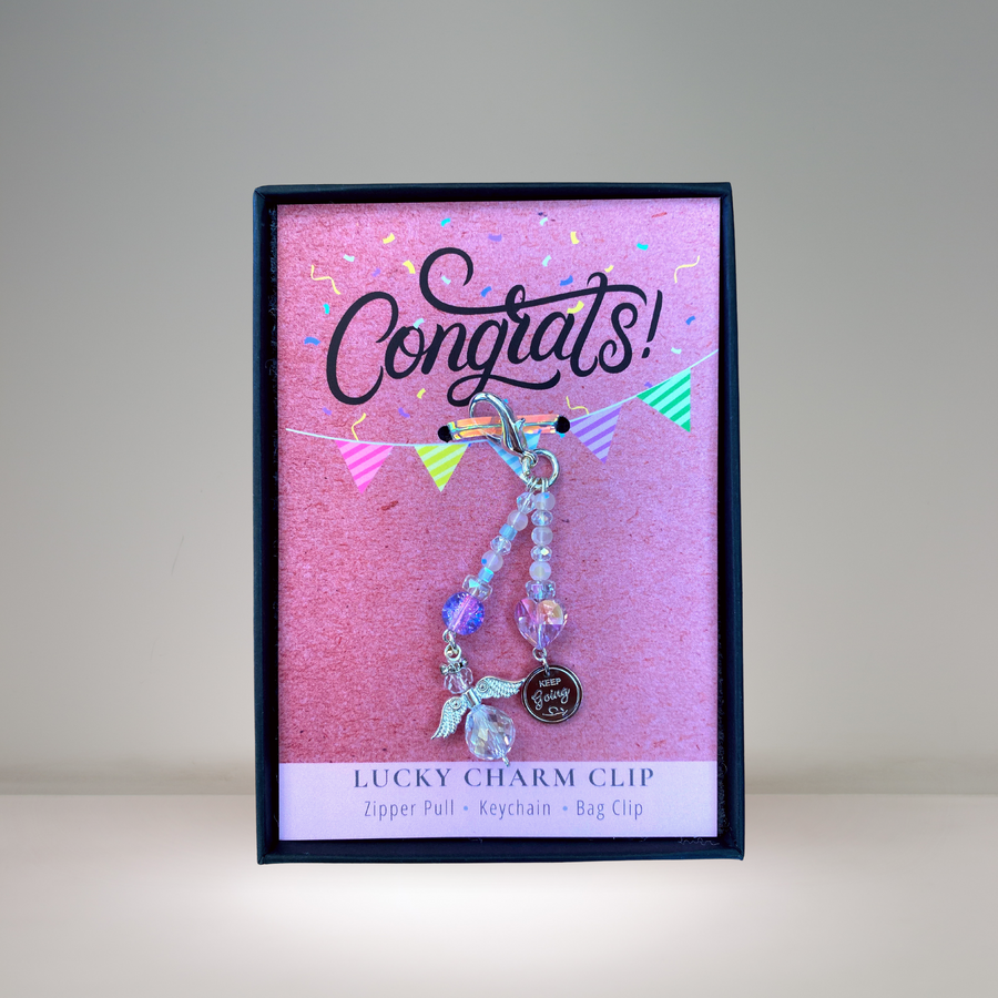 Congratulations Charm Clip, 'Keep Going' charm, the perfect little something.