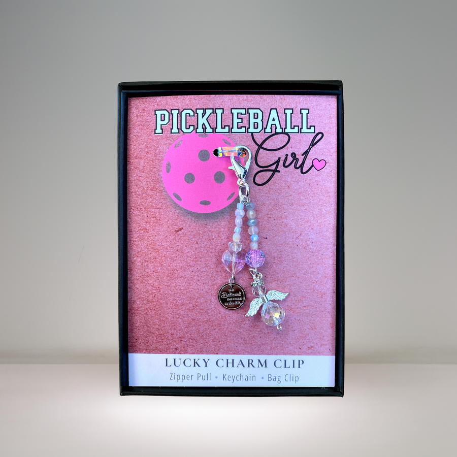 Pickleball Girl Charm Clip, 'She Believed she could so she did' charm, that PERFECT little something!