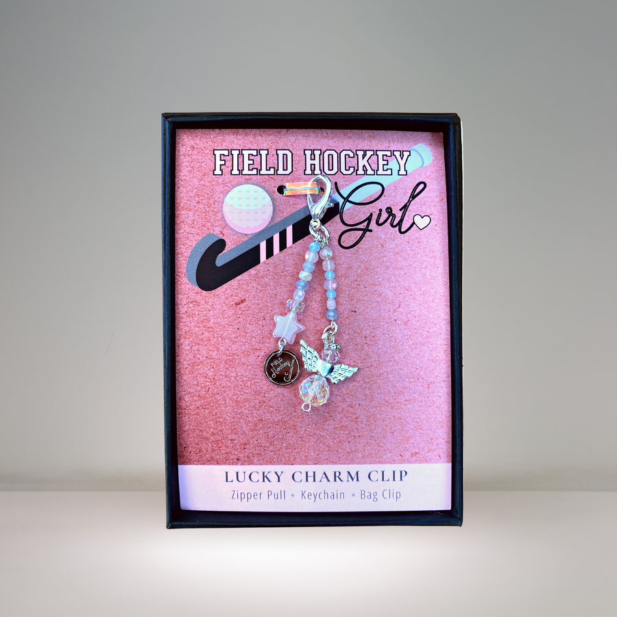 Field Hockey Girl Charm Clip with 'Field Hockey' charm, that PERFECT little something!