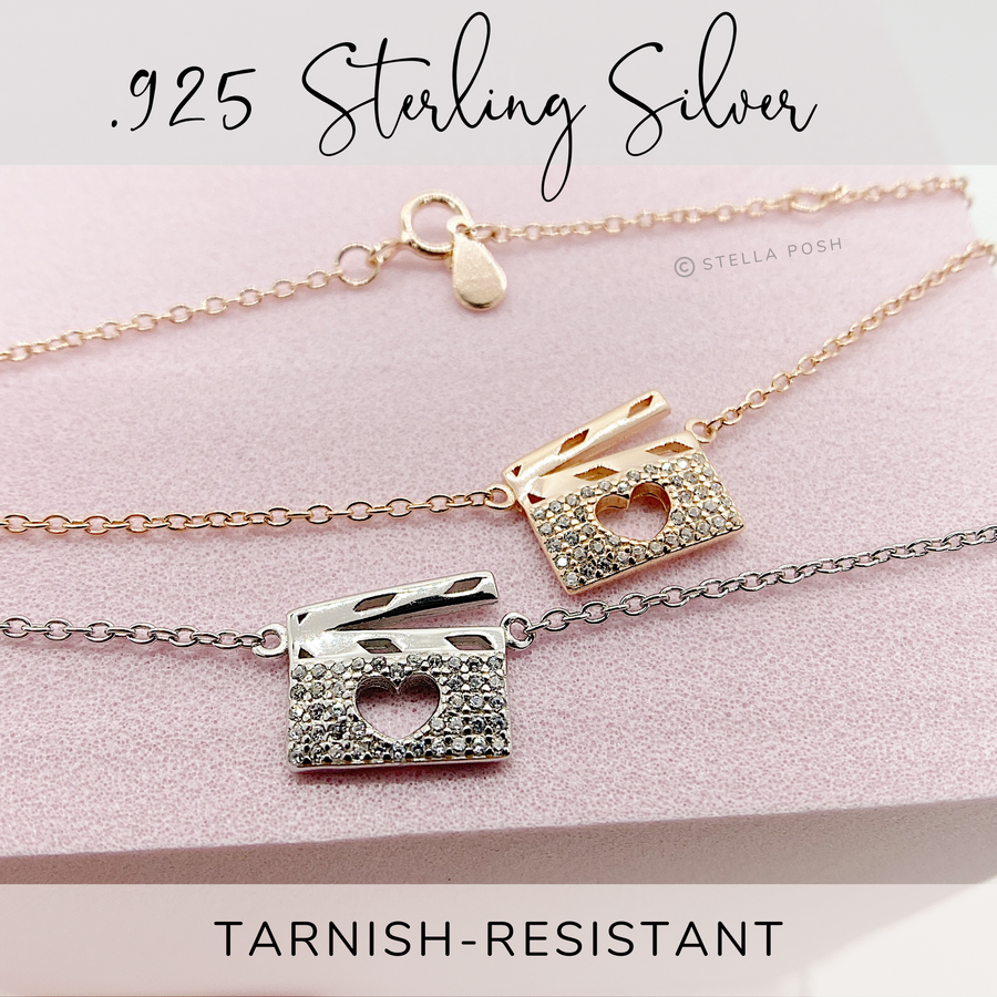 .925 silver Drama Theater Necklaces in gold and silver, with premium cubic zirconias.