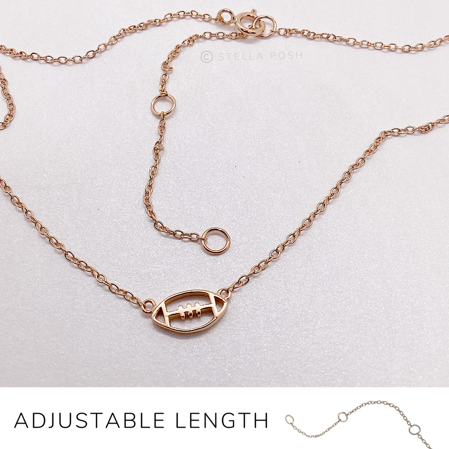 .925 silver Tiny Football Necklace.