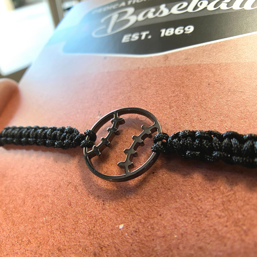 Baseball unisex adjustable wristband.