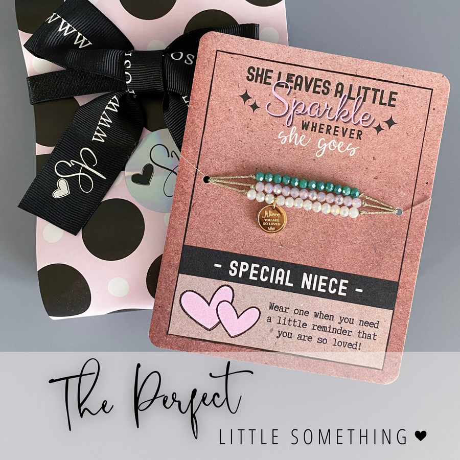 Special Niece Bracelet set with gift ready packaging; the PERFECT little something.