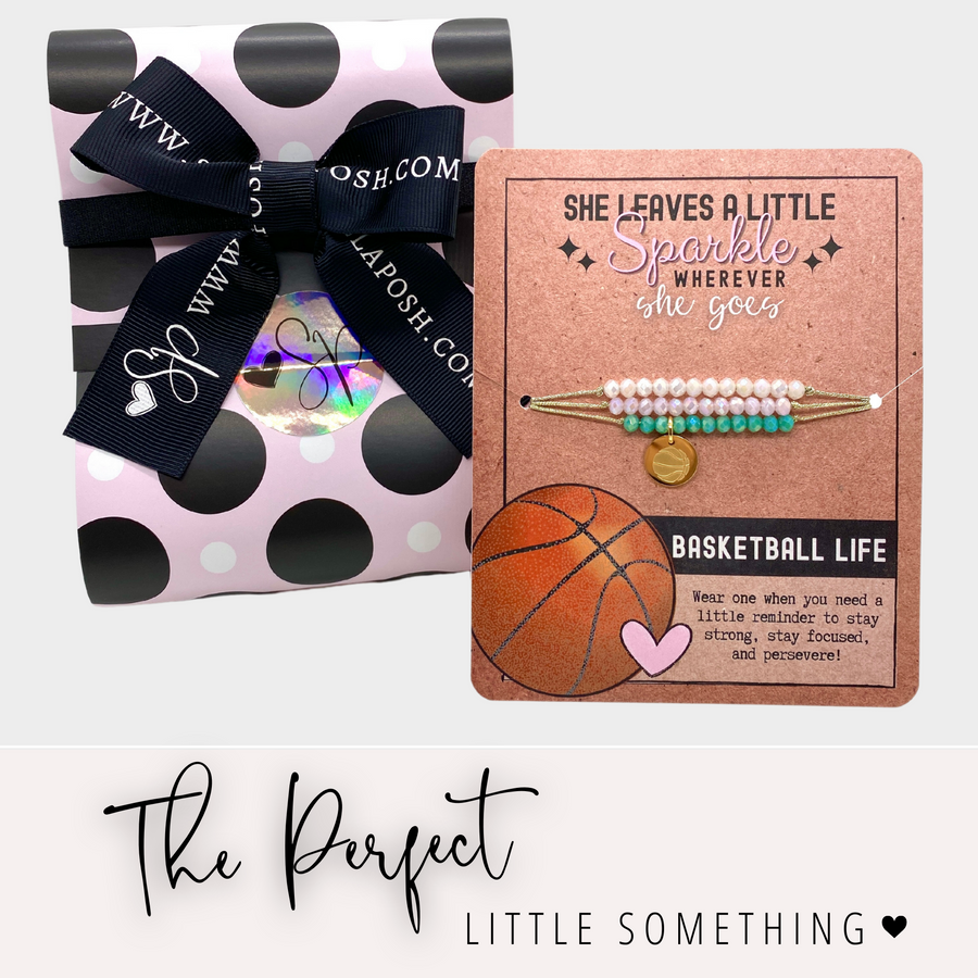 Basketball Life Charm Bracelet Set with gift ready packaging; the PERFECT little something.