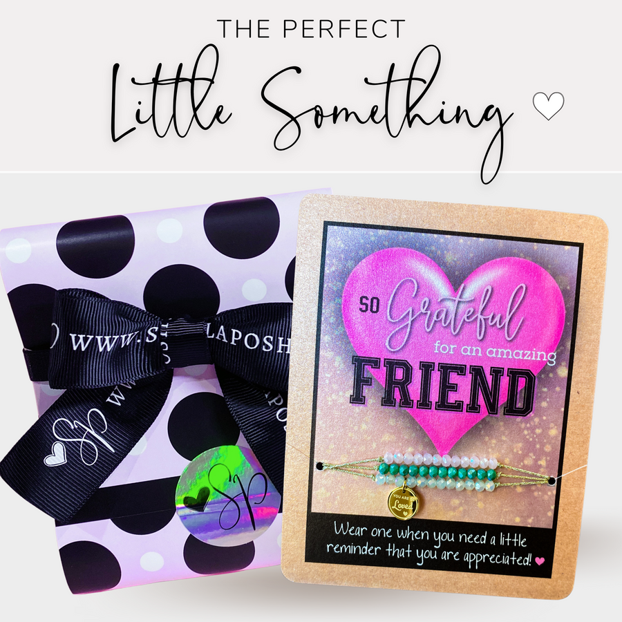 Amazing Friend Charm Bracelet set with gift ready packaging; the PERFECT little something.