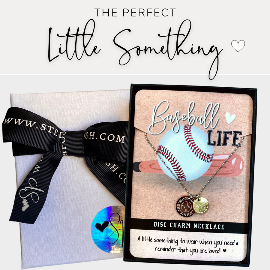 Baseball Life Charm Necklace with gift-ready packaging, the Perfect little something!