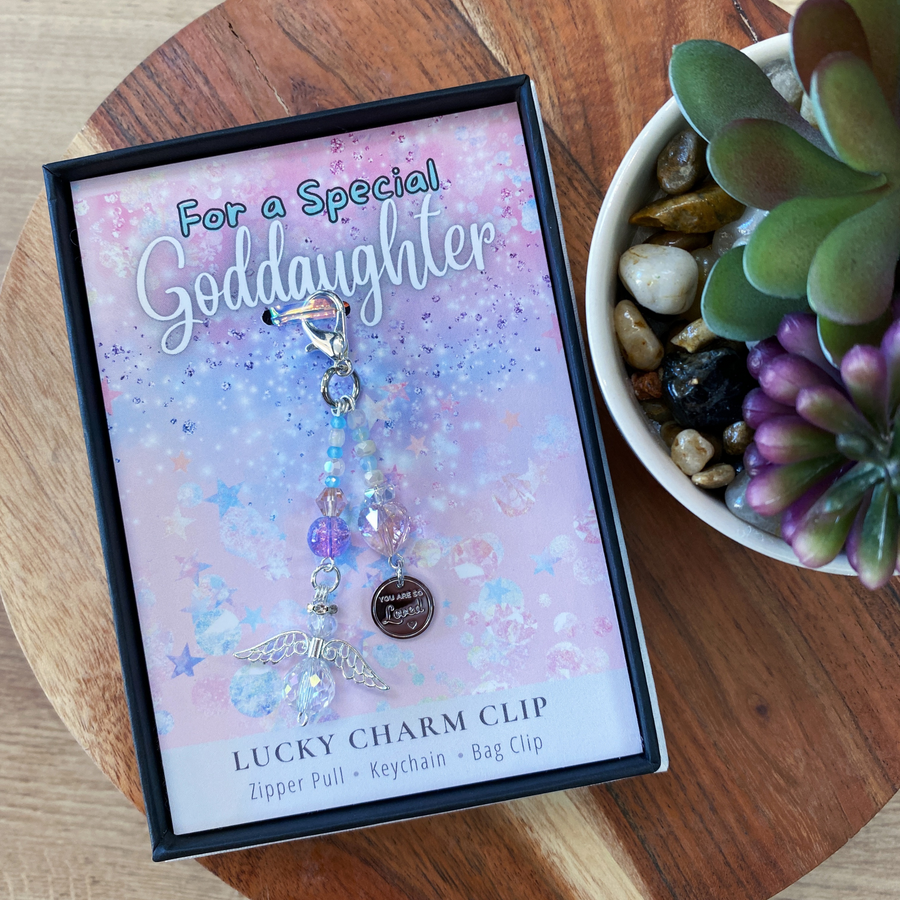 Special Goddaughter Charm Clip with 'You are so Loved' charm, that PERFECT little something!