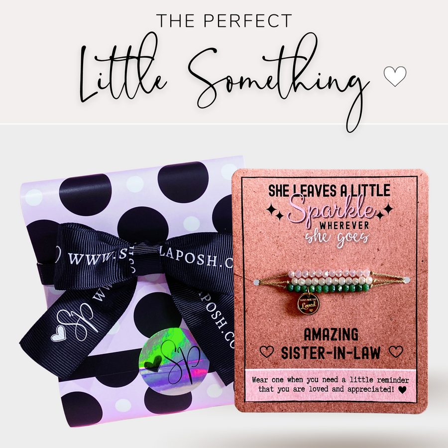 Amazing Sister-in-Law Charm Bracelet set with gift ready packaging; the PERFECT little something.