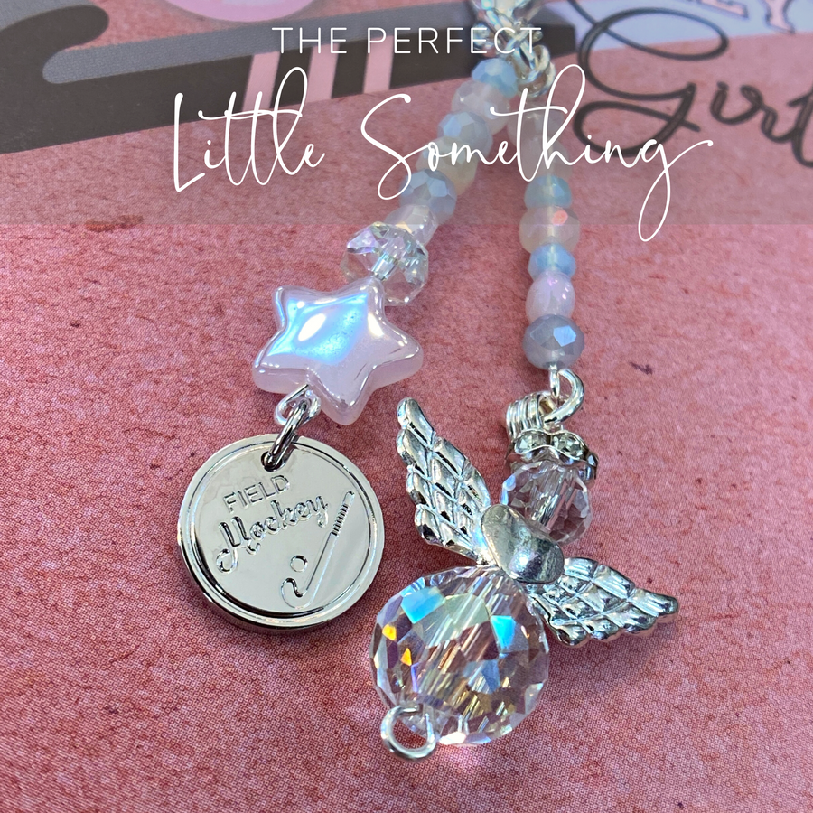 Field Hockey Girl Charm Clip with 'Field Hockey' charm, that PERFECT little something.
