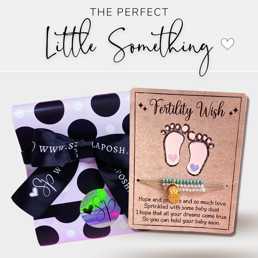 Fertility Wish Charm Bracelet set with gift ready packaging; the PERFECT little something.