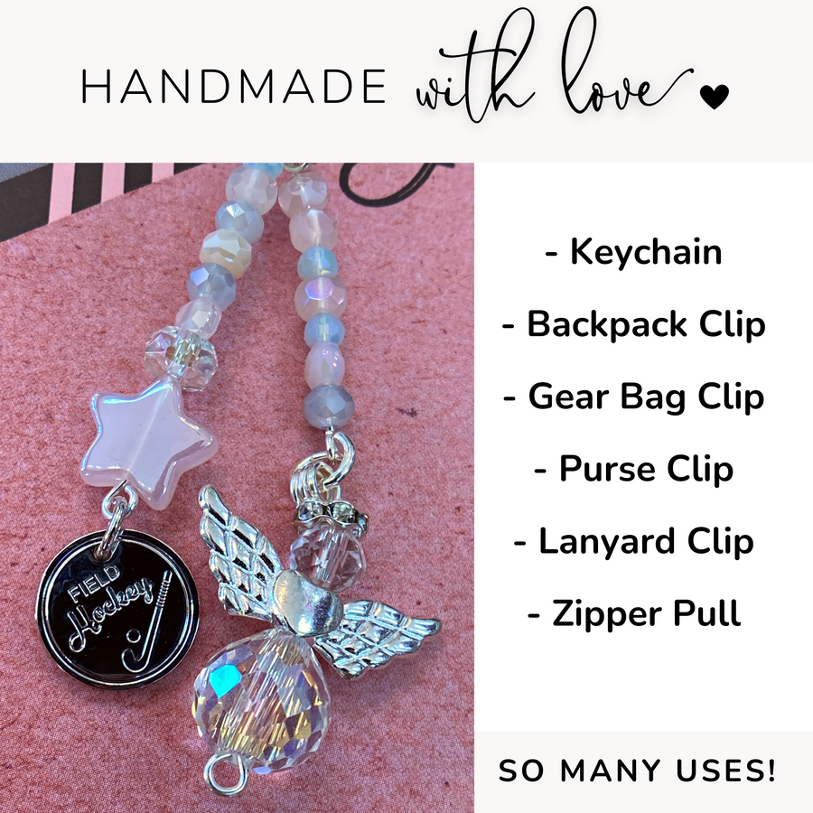 So Many Uses! Field Hockey Girl Charm Clip, handmade with love!