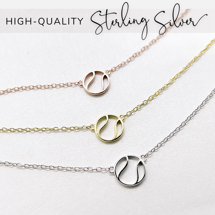 Tiny.925 silver Tennis Necklaces in silver, gold, and rose gold.