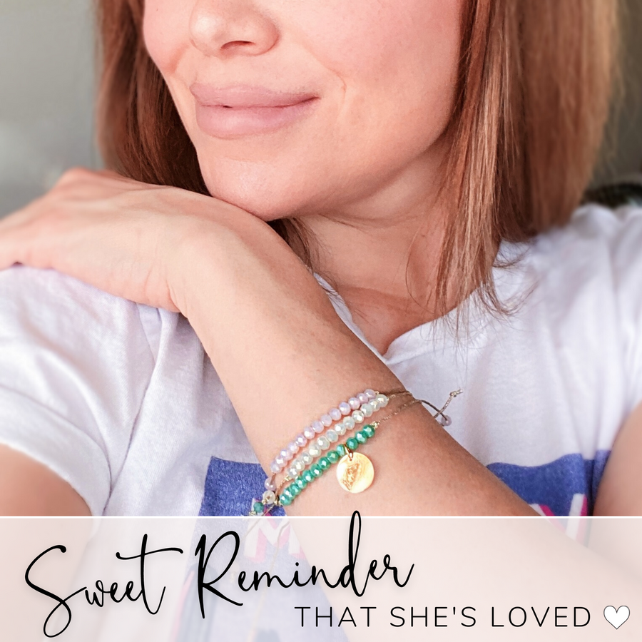 Model wearing Charm Bracelet...Sweet Reminder that She's Loved!