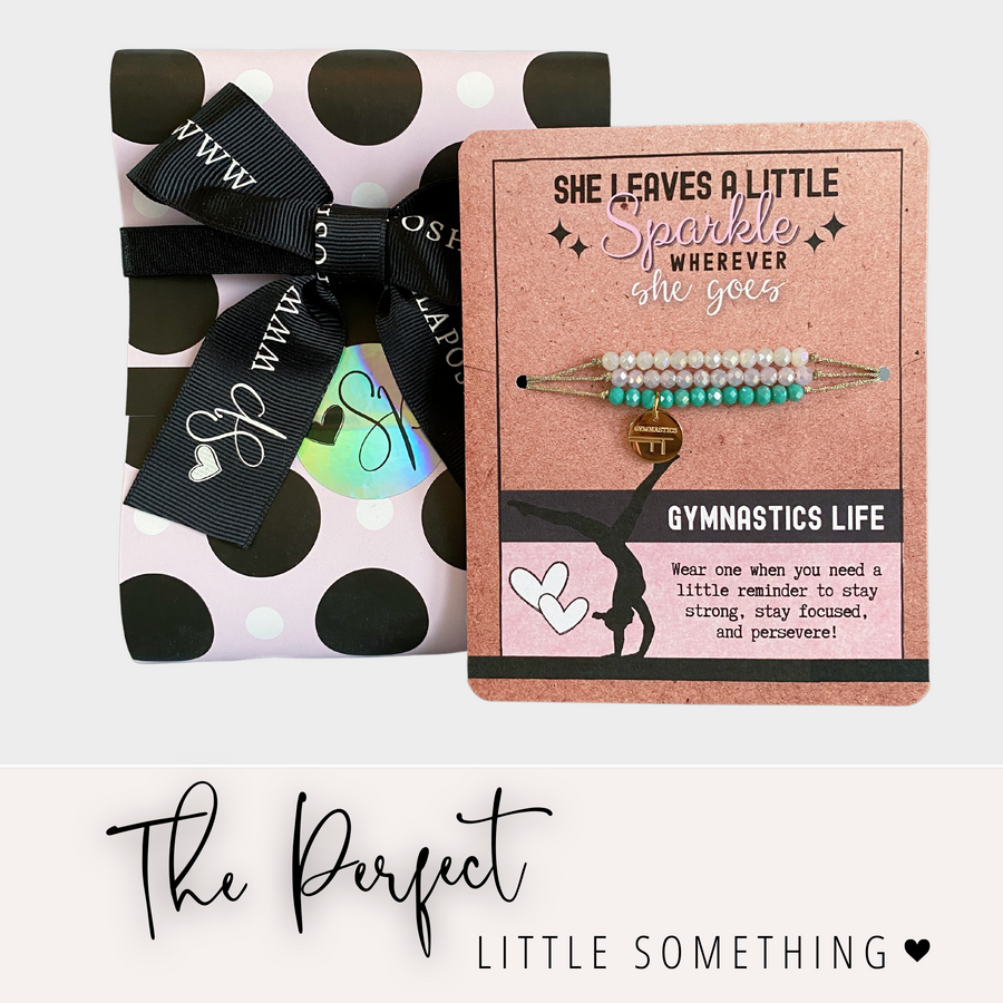 Gymnastics Life Bracelet set with gift ready packaging; the PERFECT little something.