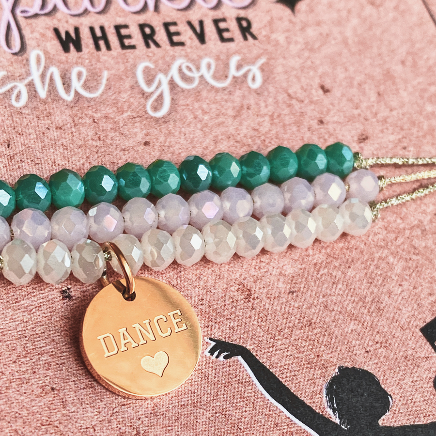 Dance Life Charm Bracelet Set with 14K Gold plated 'Dance' charm