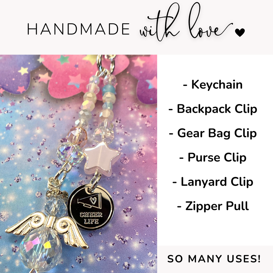 Cheer Charm Clip uses, handmade with love!
