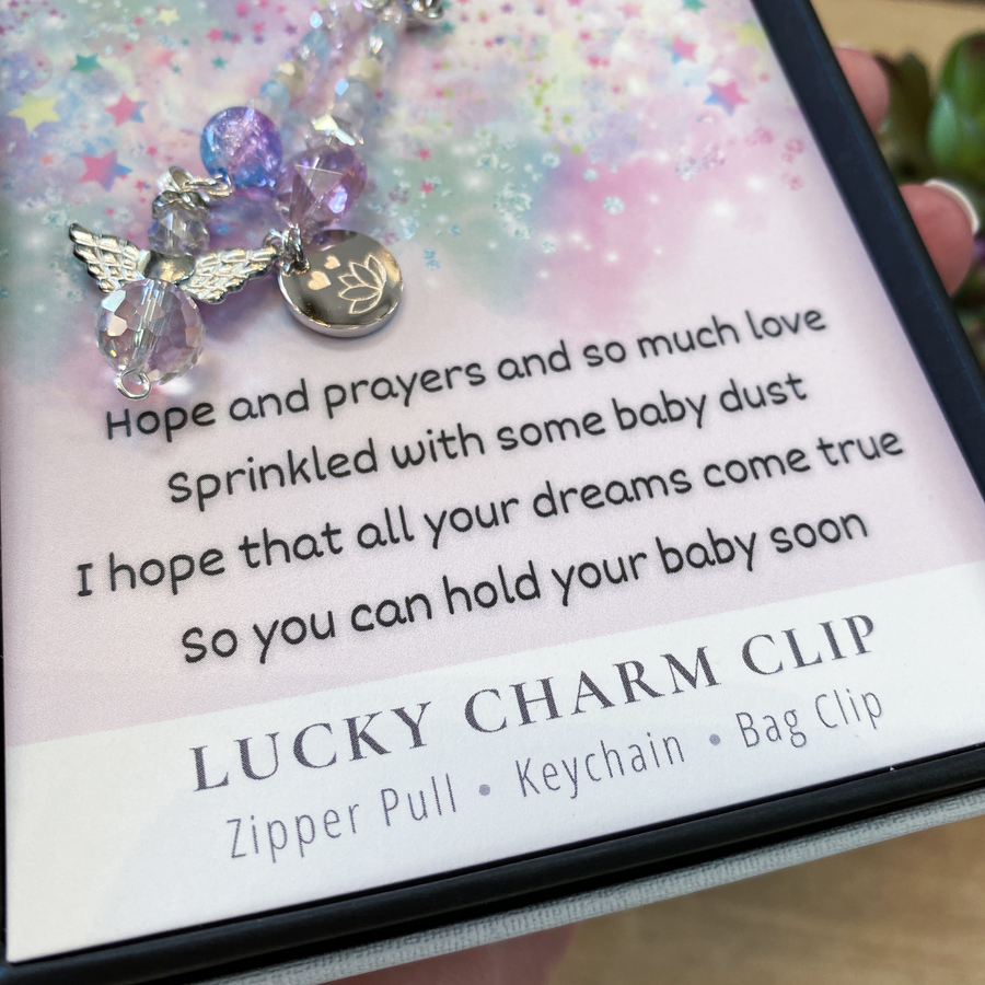 Fertility Wish Charm Clip with 'Lotus Blossom' charm. that PERFECT little something!