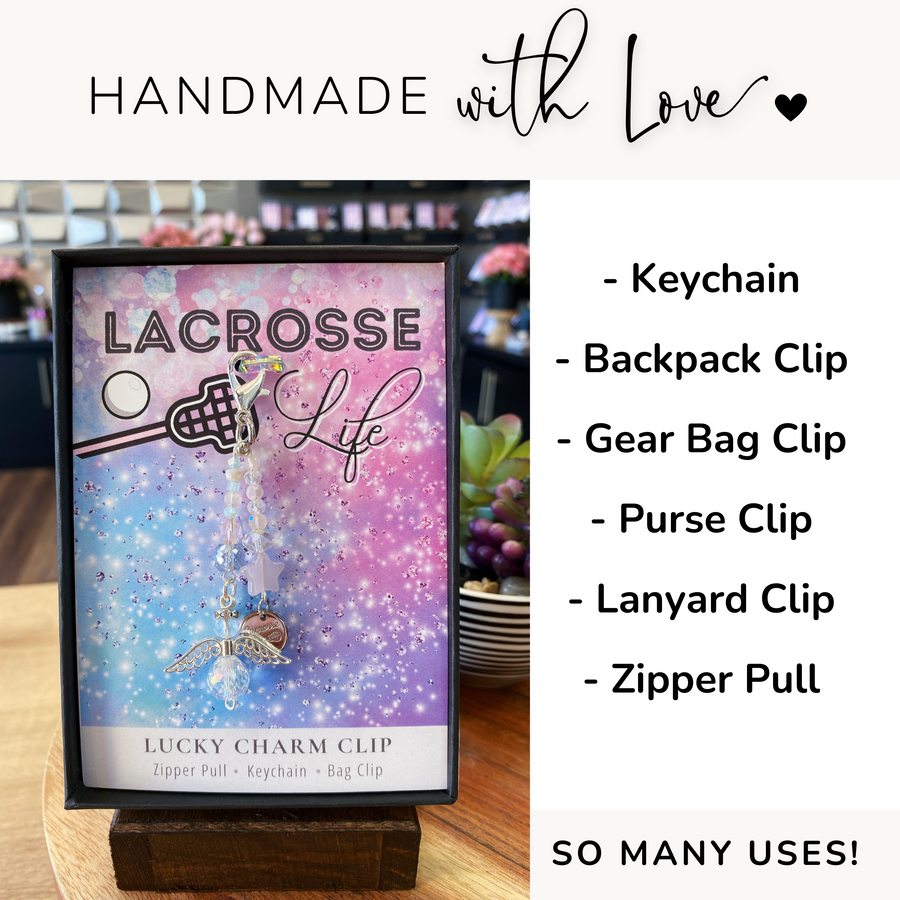 So Many Uses! Lacrosse Life Charm Clip, handmade with love!
