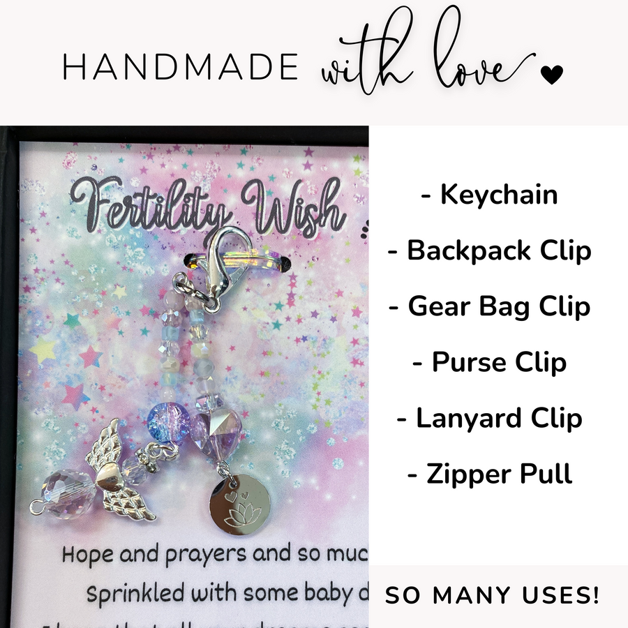 So Many Uses! Fertility Wish Charm Clip, handmade with love!