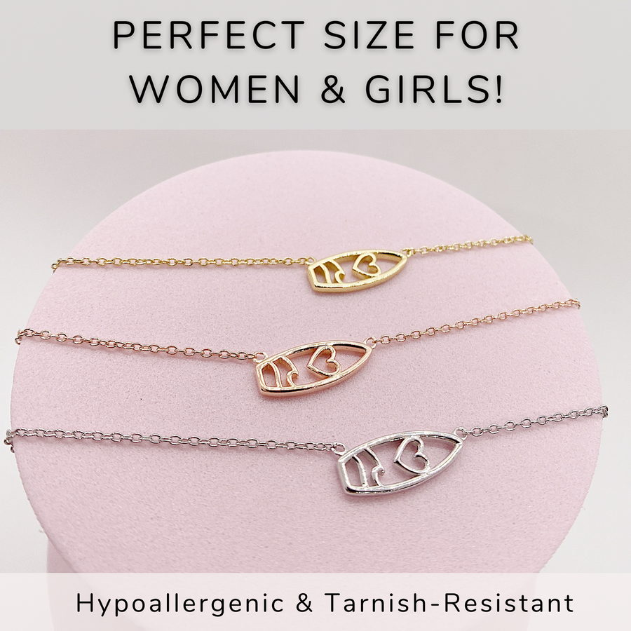 .925 silver Surfboard Necklaces in silver, gold and rose gold.