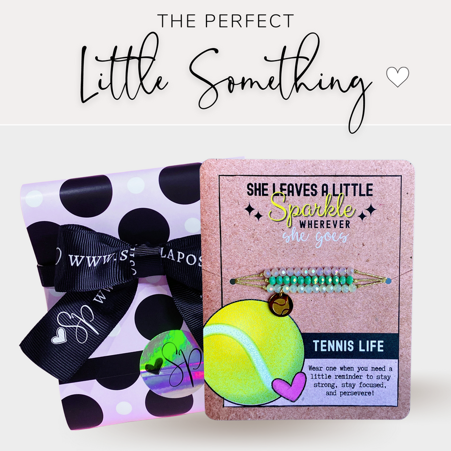 Tennis Life Charm Bracelet Set with gift ready packaging; the PERFECT little something.