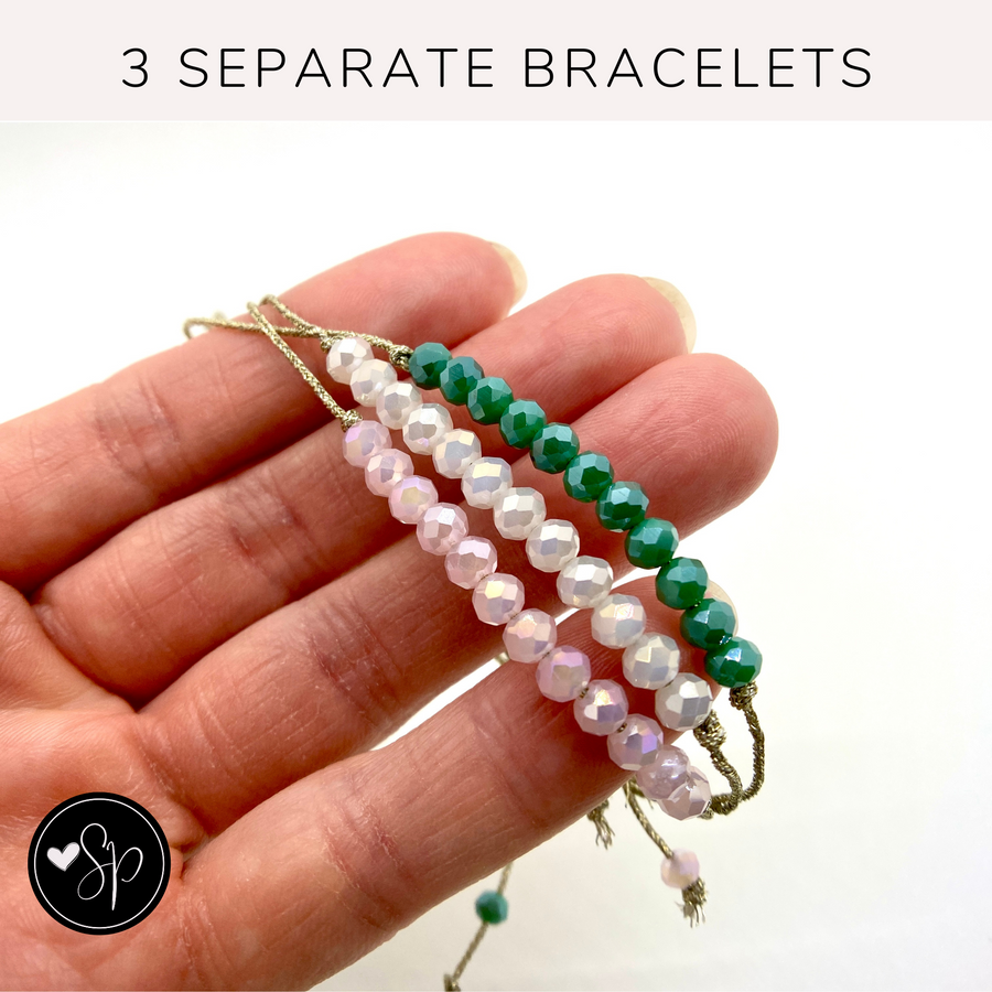 Bracelet Sets have 3 separate bracelets.