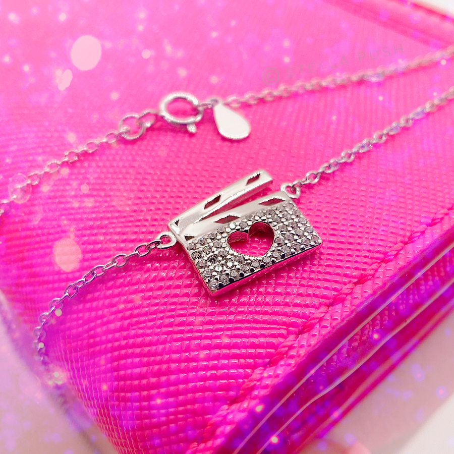 .925 silver Drama Theater Necklace with premium cubic zirconias.