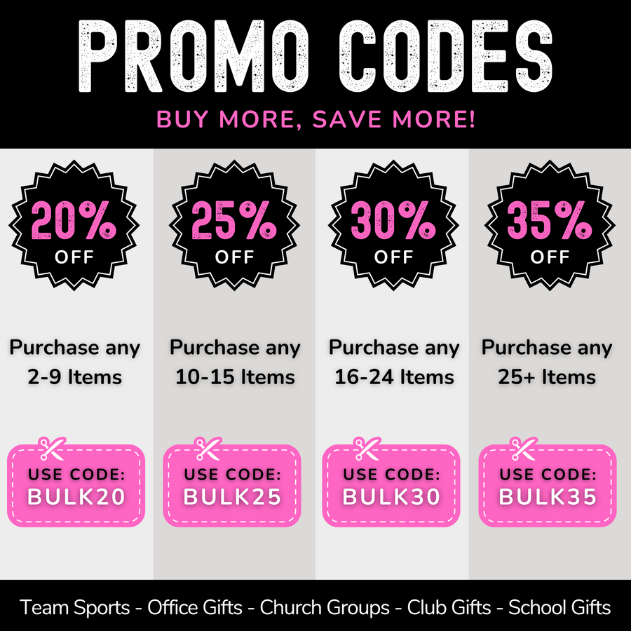 Discount codes for multiple and team orders.