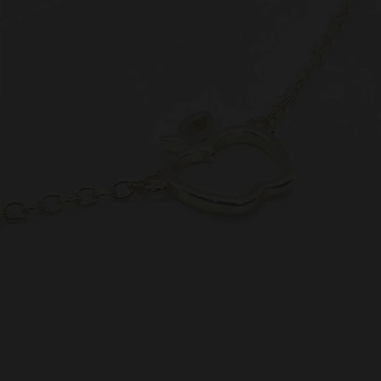 Video with tiny and dainty .925 silver Apple Necklaces in gold, silver, and rose gold.