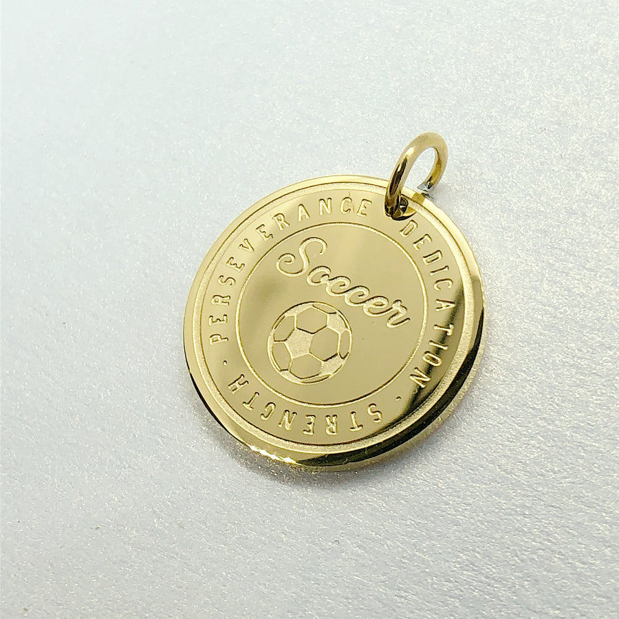14K Gold plated Soccer charm.